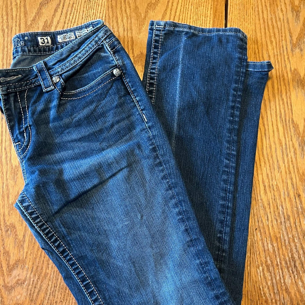 Miss Me Dark Blue Straight Leg Jeans
